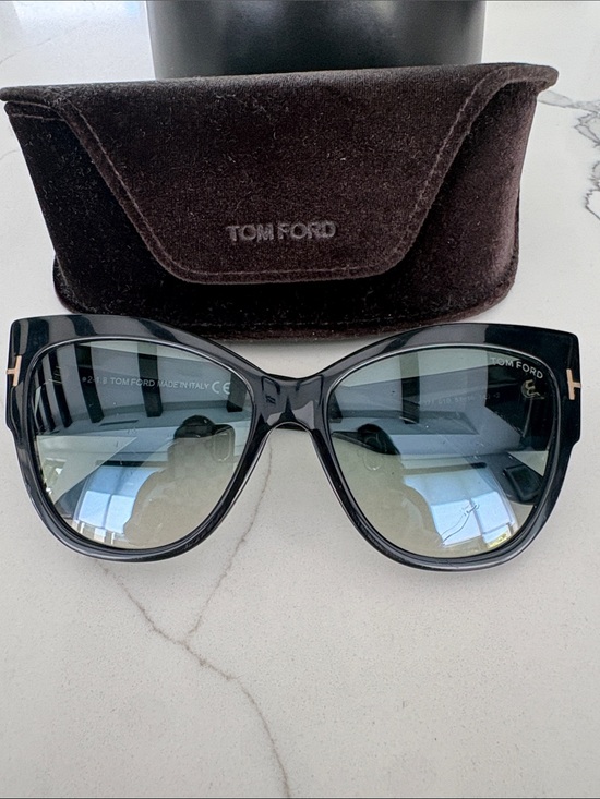 Tom Ford Accessories - Tom Ford Black Oversized Cat-Eye Sunglasses w/Gradient Lenses. Case & box.